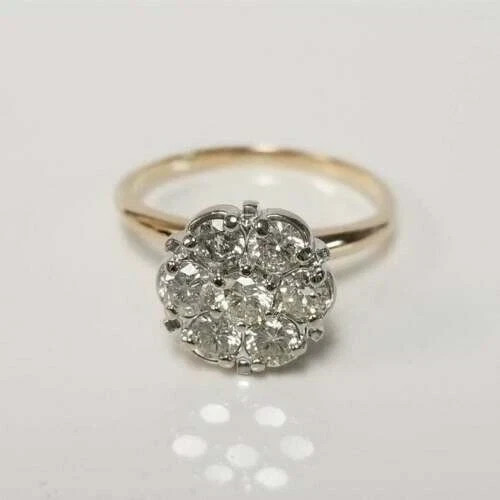 Cluster flower shape ring - shape, 14k